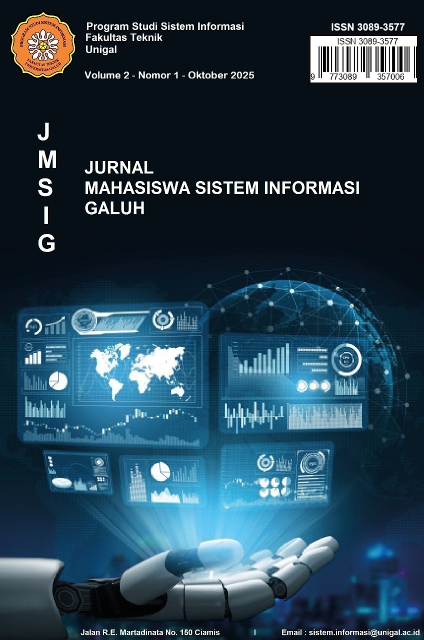					View Vol. 2 No. 1 (2025): Journal of Galuh Information Systems Student
				